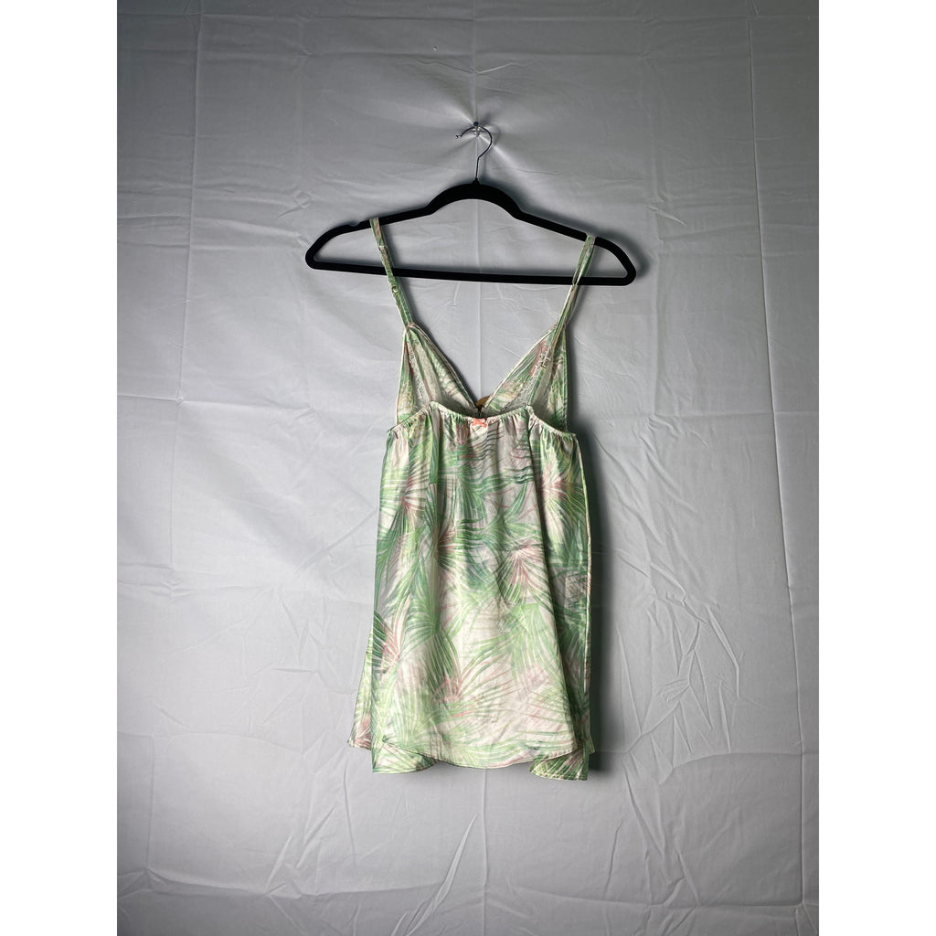Victoria’s Secret Green Pink Floral Lingerie Baby Doll V-neck Top Women's Small