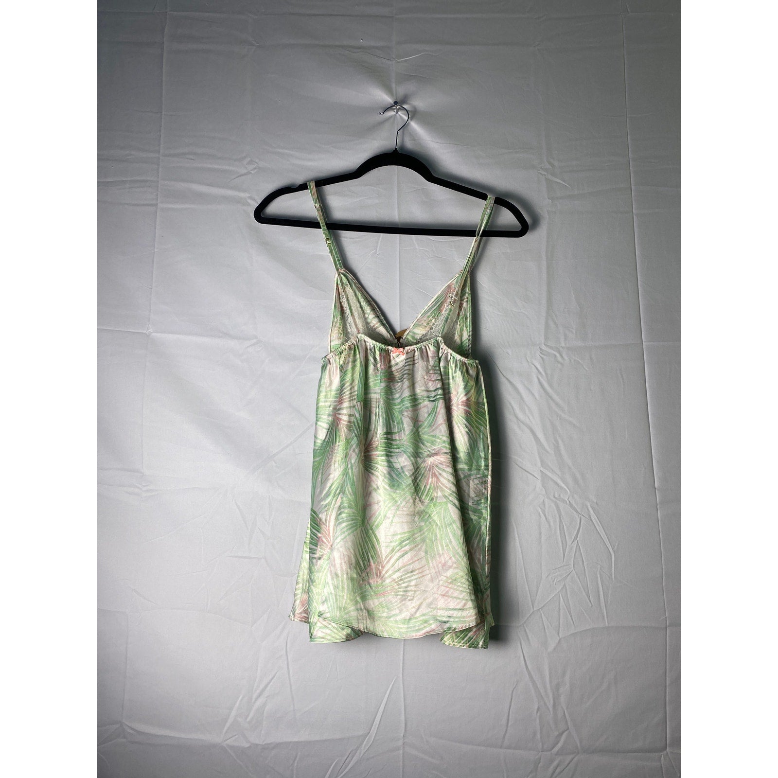Victoria’s Secret Green Pink Floral Lingerie Baby Doll V-neck Top Women's Small