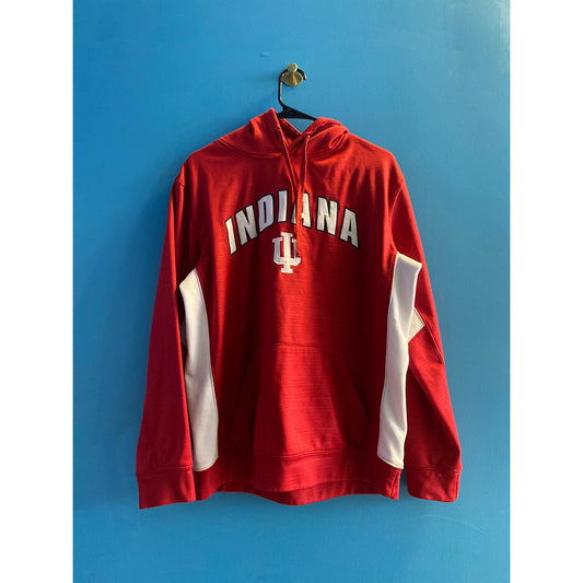 Colosseum IU INDIANA Hoosiers Drawstring Red White Pullover Hoodie Men's Large