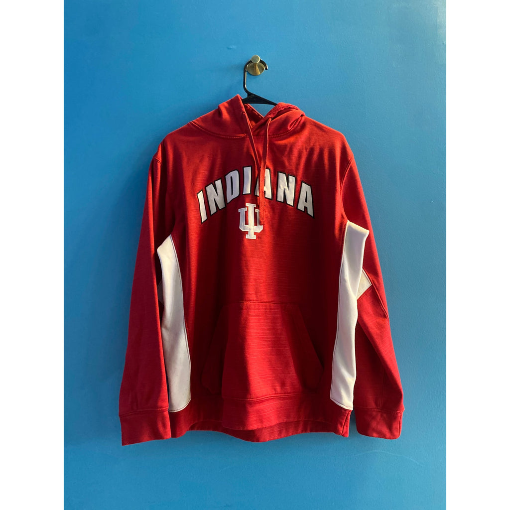 Colosseum IU INDIANA Hoosiers Drawstring Red White Pullover Hoodie Men's Large