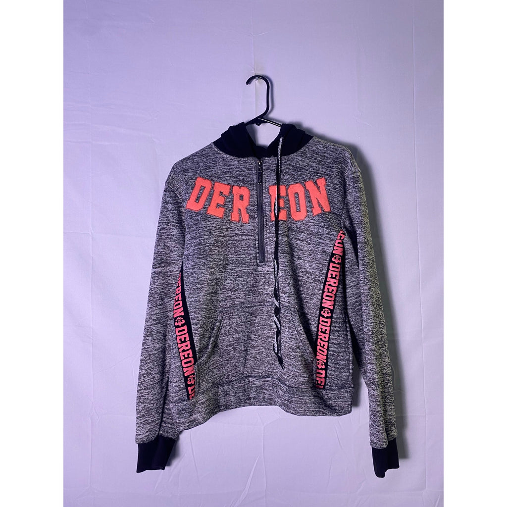Dereon Hoodie Jacket Gray Half Zip Pocket Drawstring Long Sleeve Women's Plus 1X