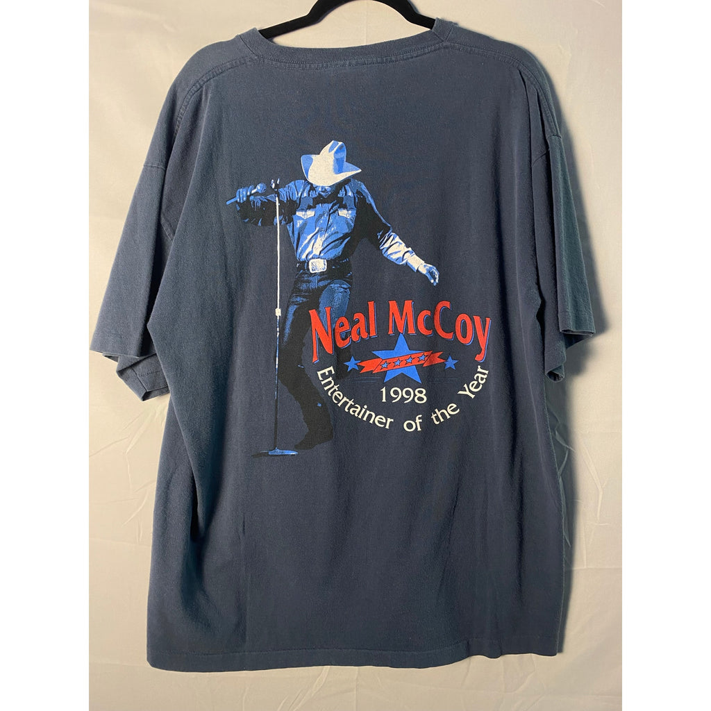 Vintage Neal McCoy 1998 Entertainer of the Year Blue T-shirt Graphic Print XL