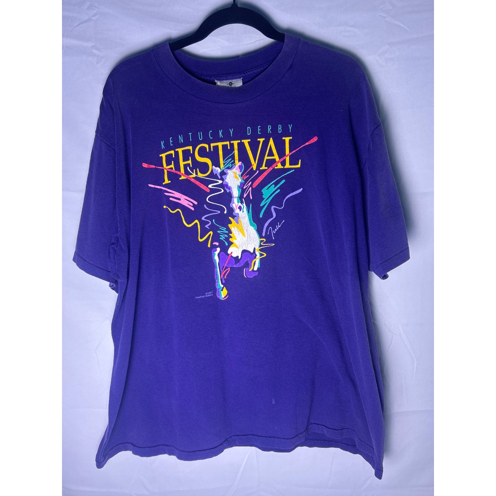 Lee KENTUCKY DERBY FESTIVAL Graphic Print Purple T-shirt Women's Size XL