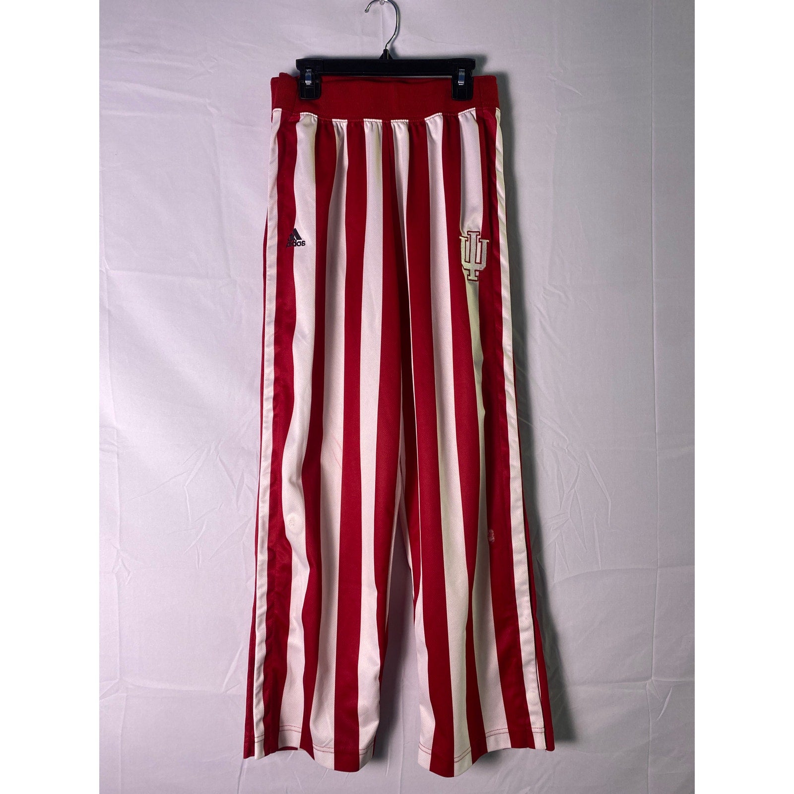 adidas Indiana University Candy Red White Stripe Basketball Pants Youth Large