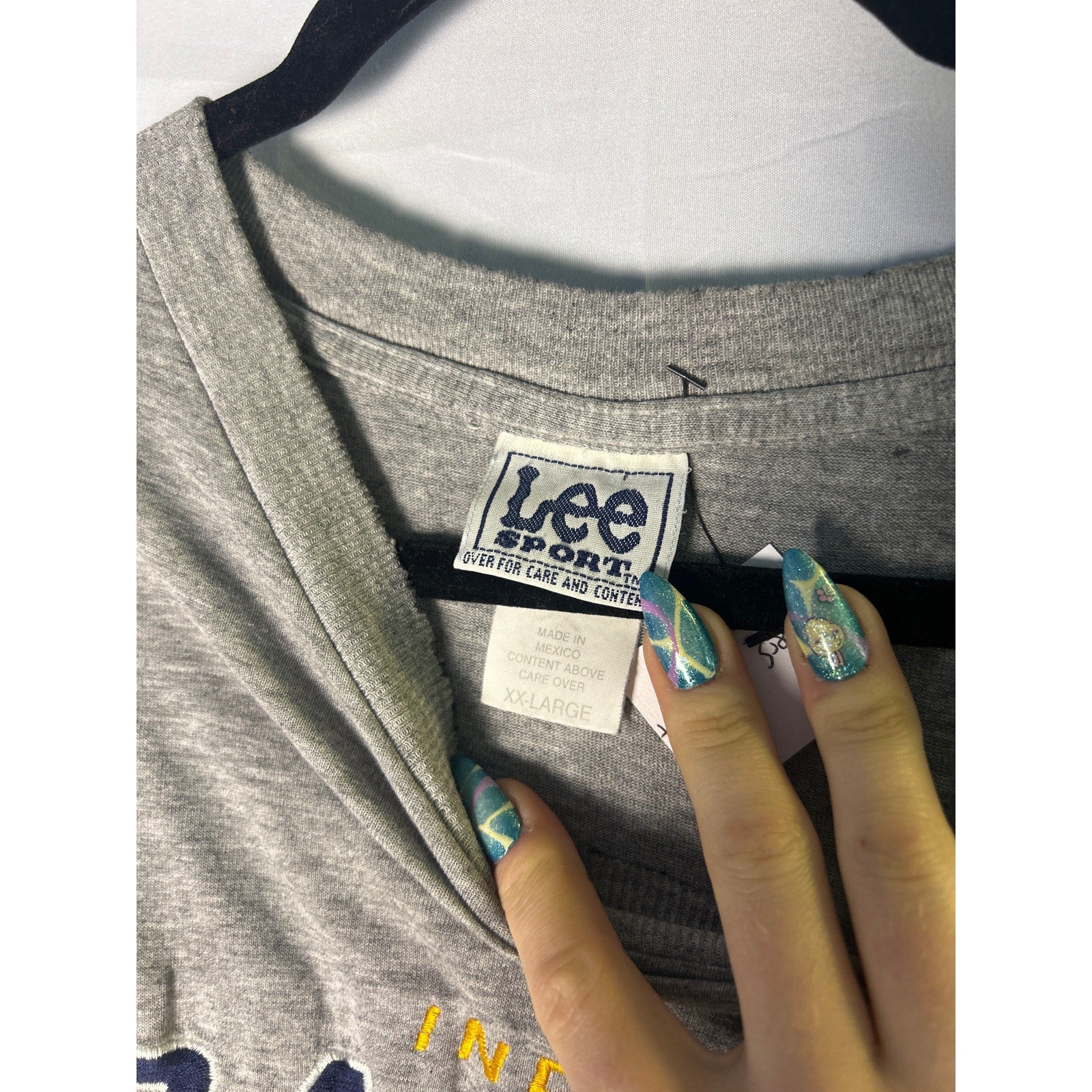 Vintage Lee NBA Embroidered Indiana Pacers Crewneck Gray T-shirt Men's XXL