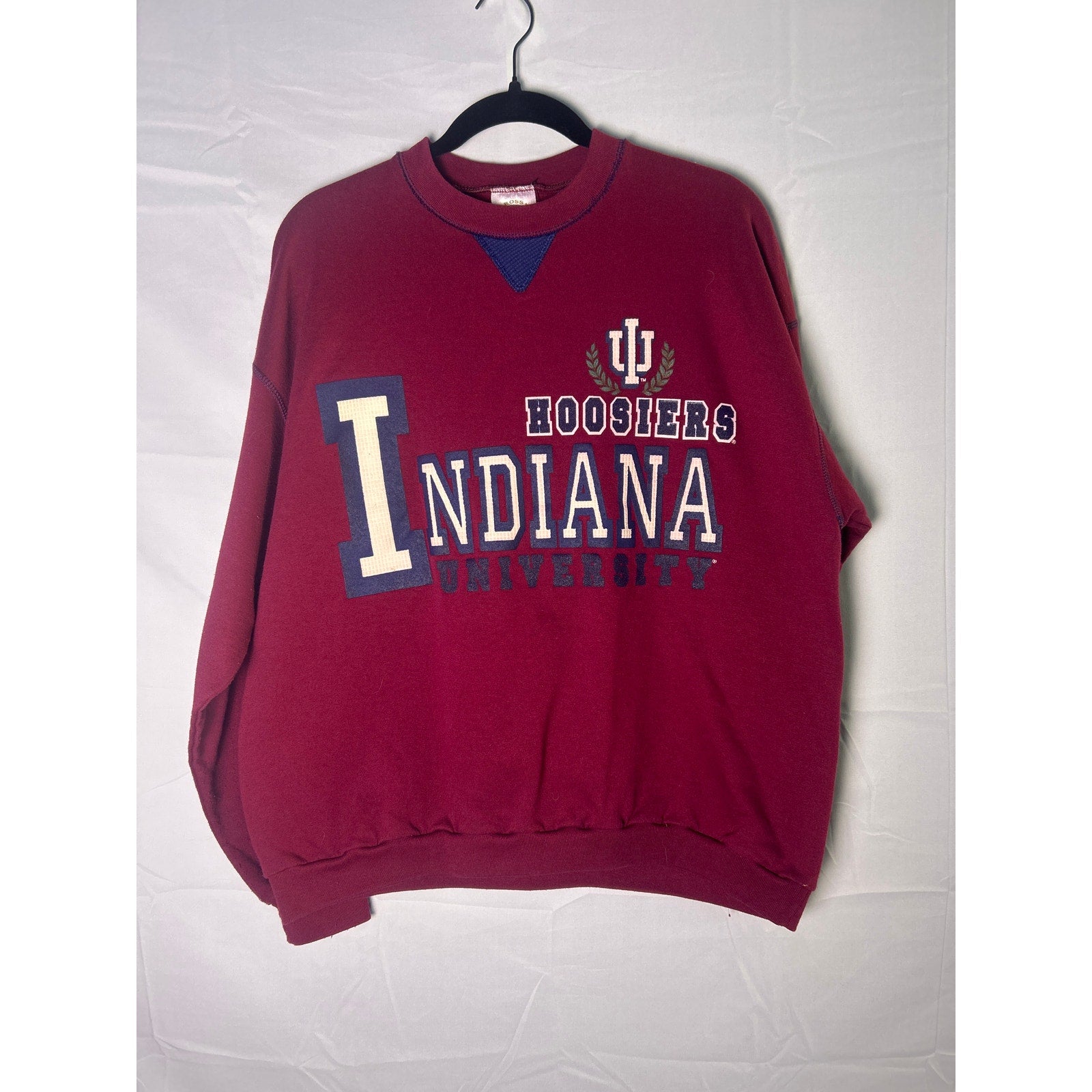 Ross International INDIANA Hoosiers University Print Maroon Sweatshirt Large