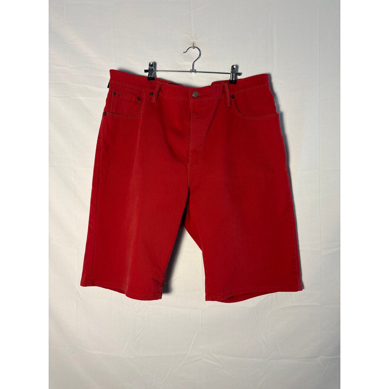 Vintage Levi's 569 Premium Denim Jorts Shorts Red Flat Front Pockets Men's 40