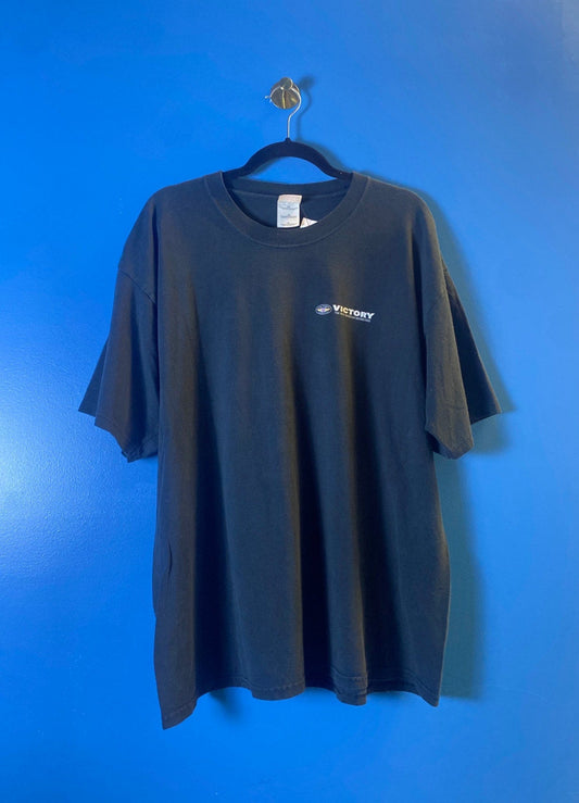 Y2K Gildan Fantastic Four The Victory Challenge Print Black Shirt Size XL