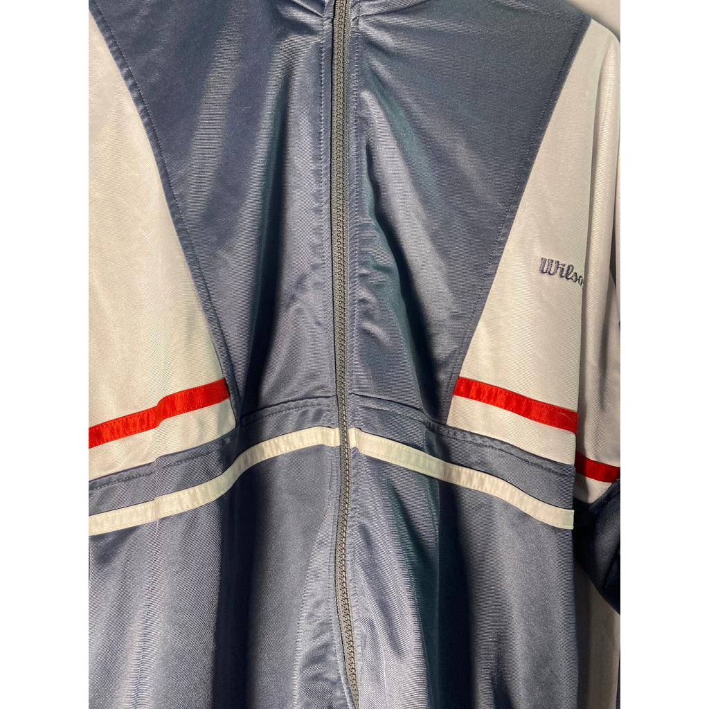 Winston Vintage Full Zip Track Jacket Sports Style Logo Gray Blue Men's Large
