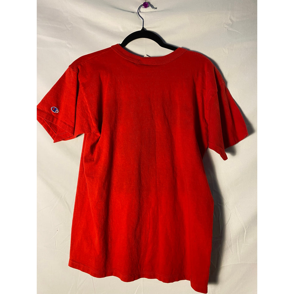 Vintage 90s Champion Chivago Blackhawks Red Graphic Print Shirt Men's Size Large