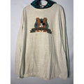 Vintage Disney Mickey Mouse Pullover Hoodie w/ Plaid Green Lining Men's Large