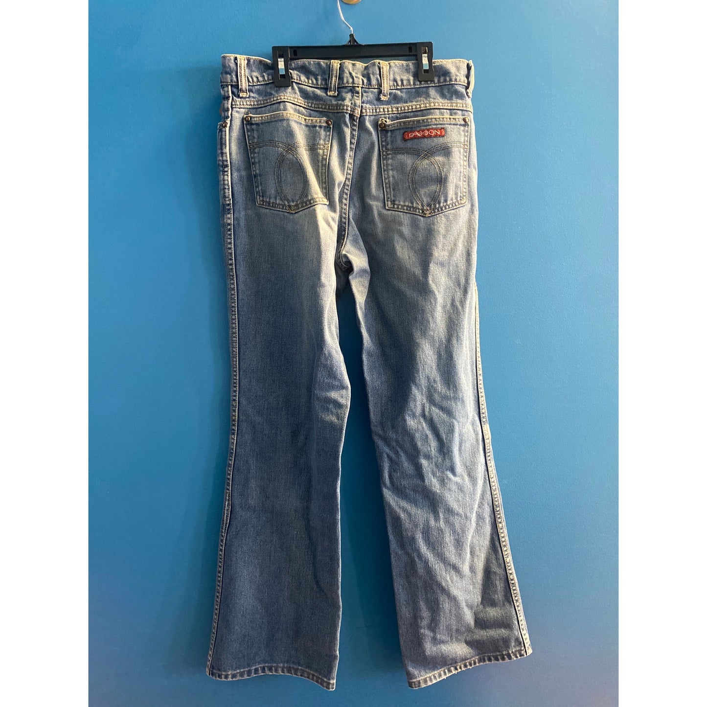 Vintage SASSON Blue Denim Straight Leg 5-Pockets Medium Wash Men's Size 34x31