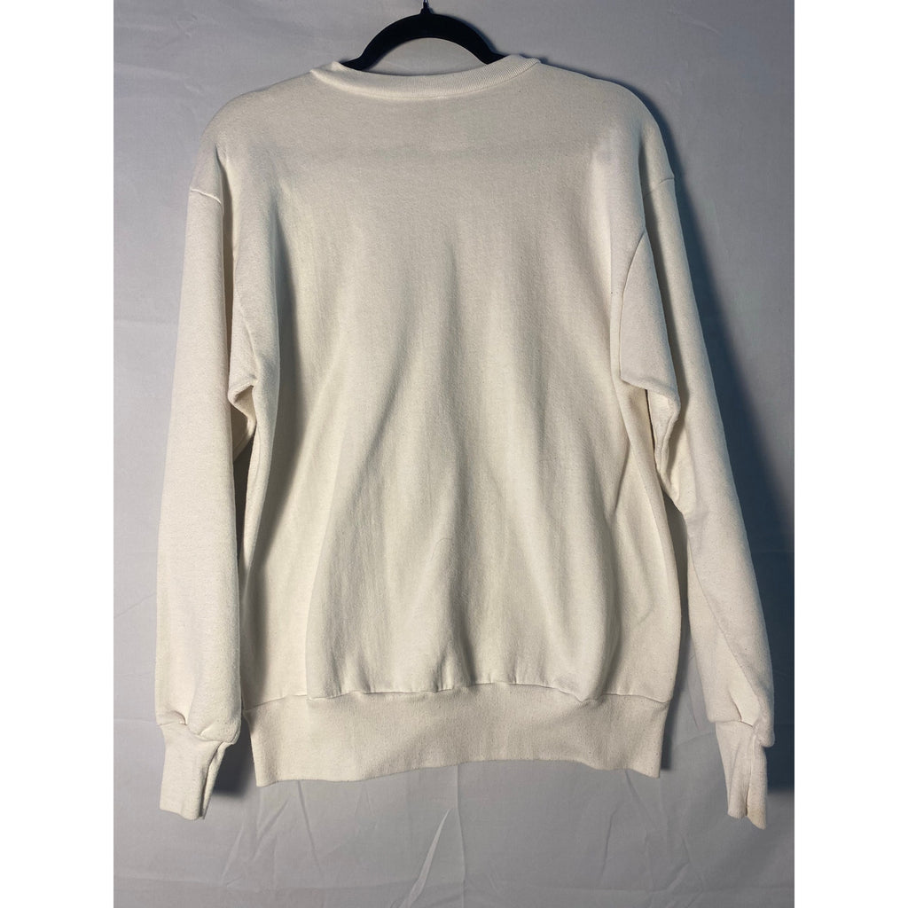 Vintage 80s IU Indiana University Medallion White Crewneck Sweater Men's Large