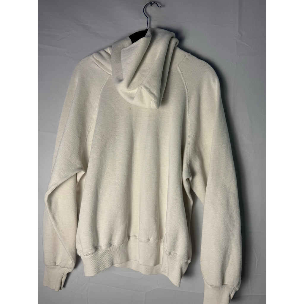 Vintage 90s Basset Walker INDIANA University White Hoodie Pullover Men's Medium