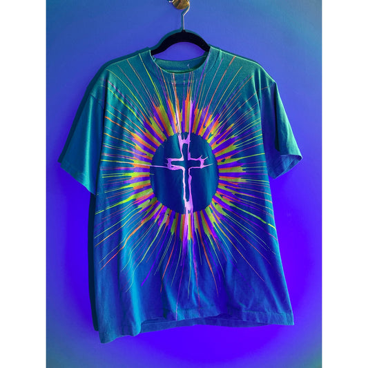 Brookside Quizzing We are his witness JESUS Tie Dye Print Shirt Men's Size XL