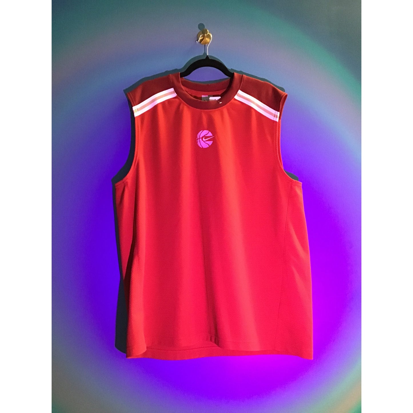 Y2K Nike Basketball Red Jersey Sleeveless Tank Top Men’s Size XL