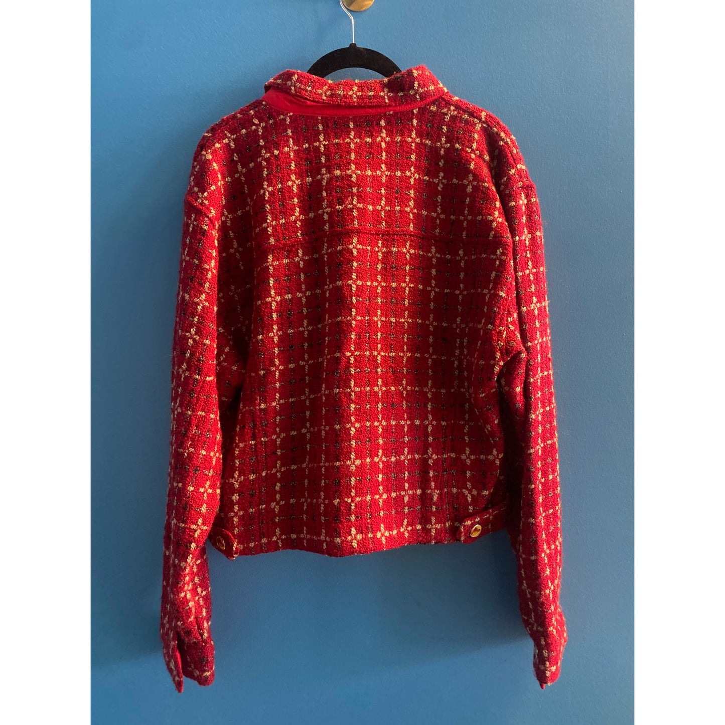 Vintage Desert Diva Sherry Holt Horse Button Up Red Jacket Chest Pockets Large