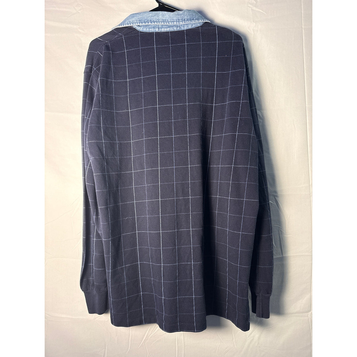 Pole by Ralph Lauren Dark Blue Long Sleeve Rugby Style Polo Shirt Men's Large