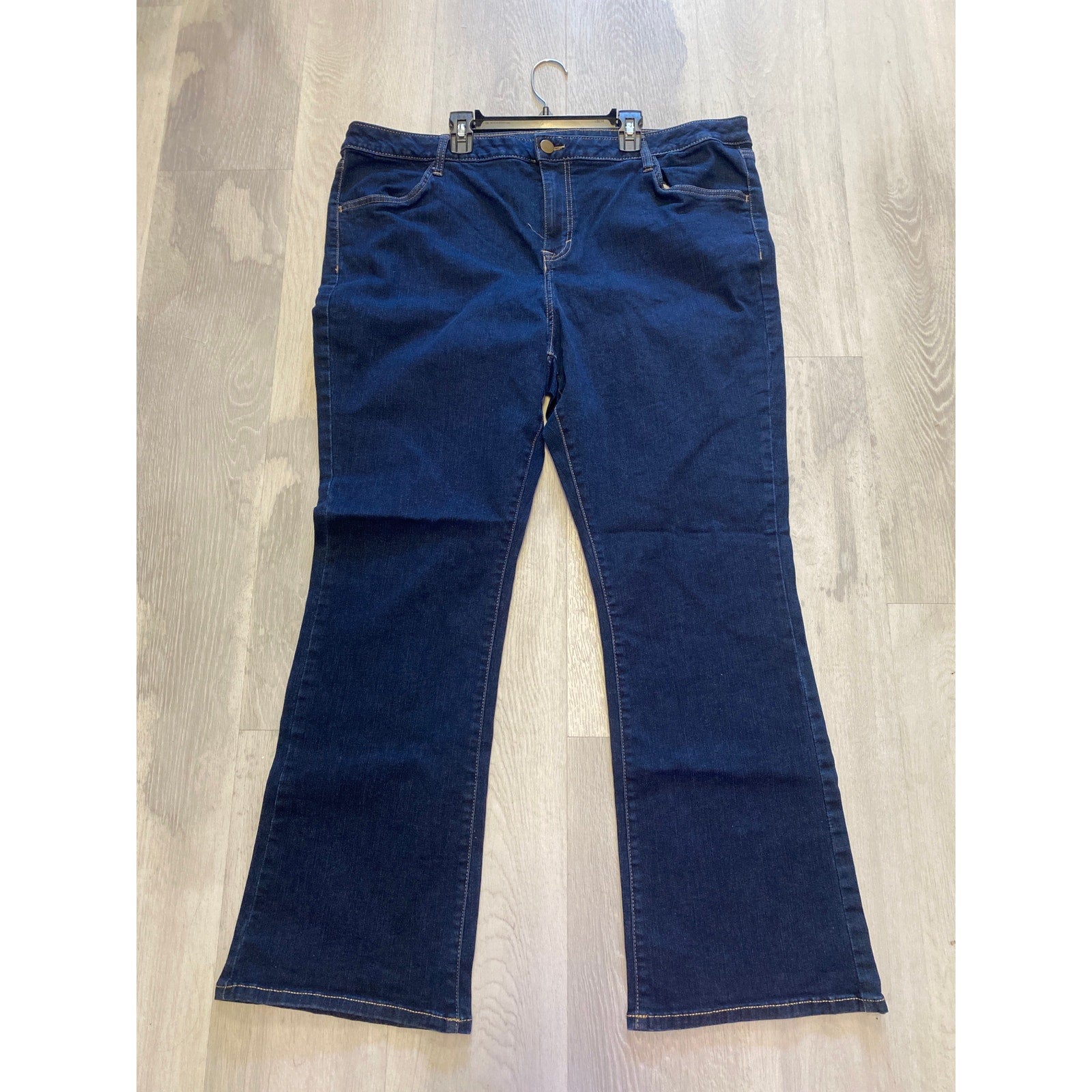Evri Blue Denim Dark Wash Bootcut Jeans 5-Pockets Women's Plus Size 18W