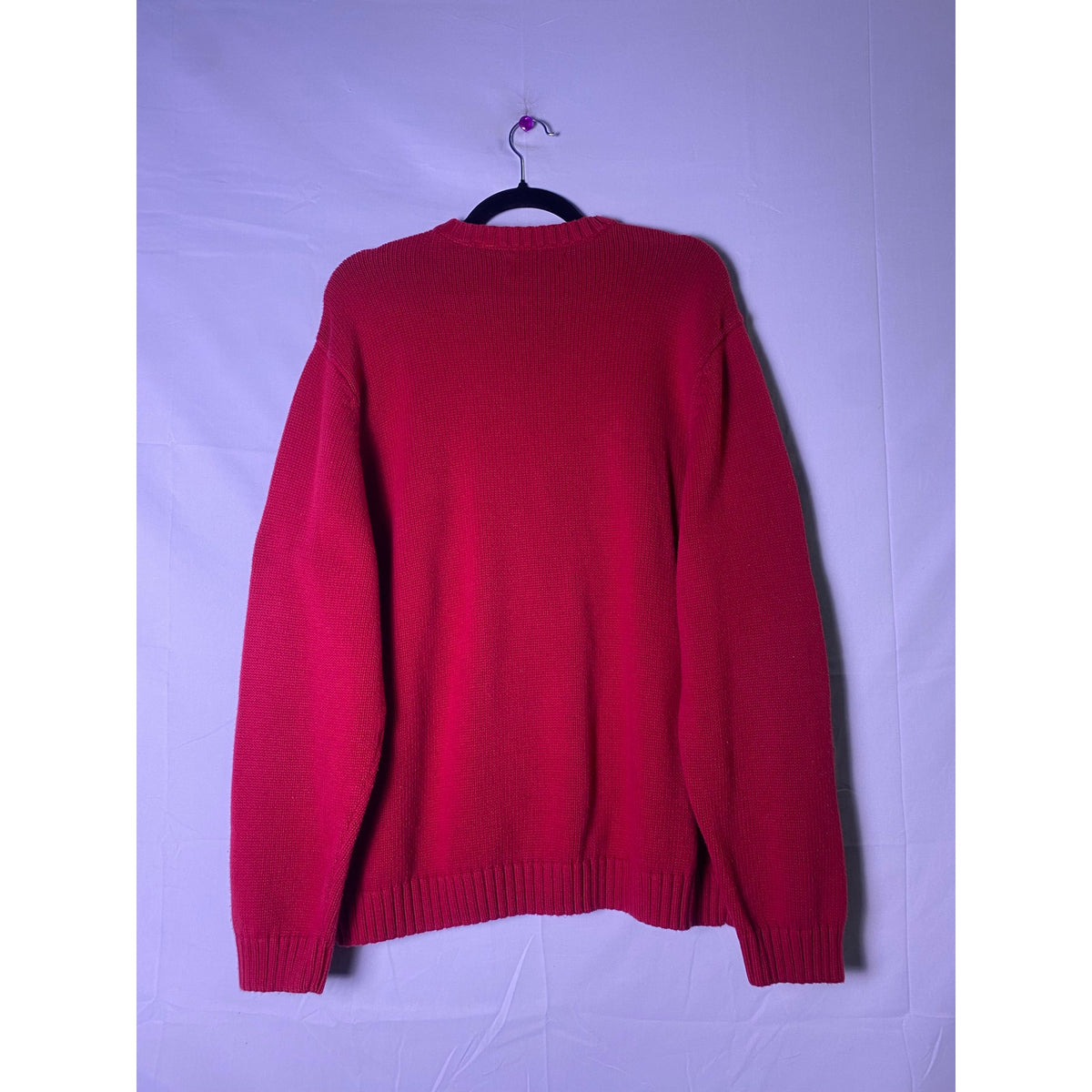 Chaps Logo Red Knit Crewneck Pullover Sweater Men's Size 2XL Long Sleeve