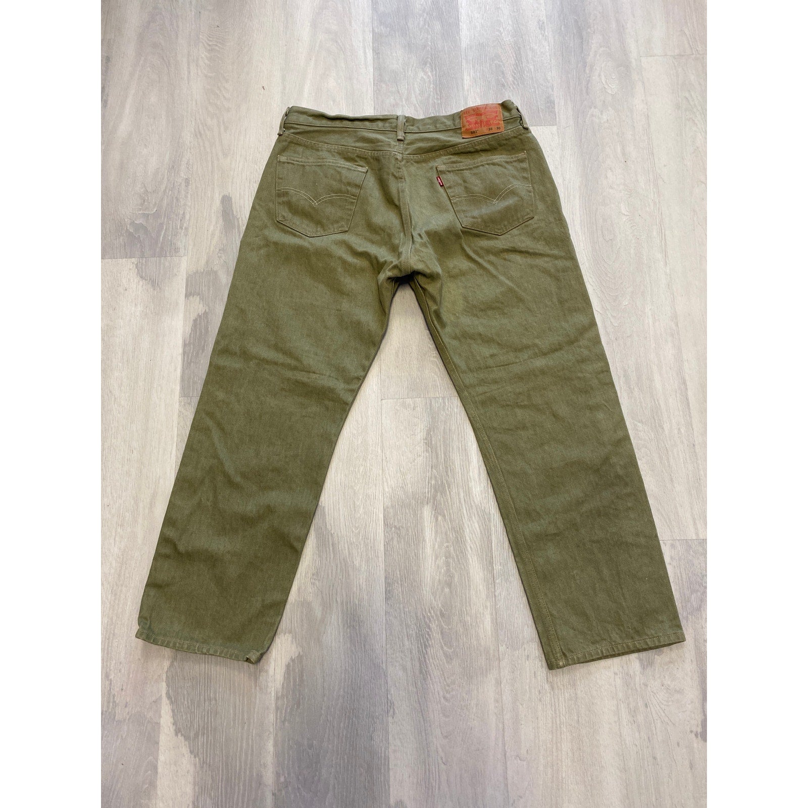 Y2K Levi's 501 Straight Leg Jeans Green Dark Wash Men's Size 38x30
