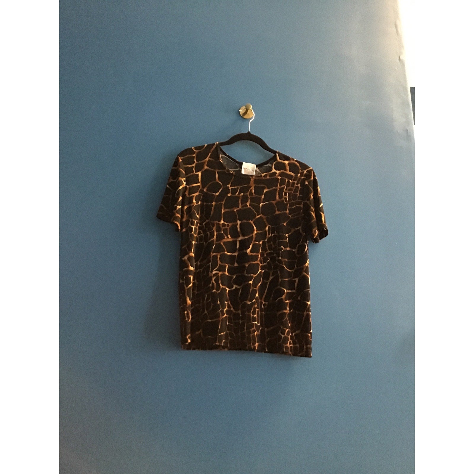 Vintage Bentley Wester Giraffe Print Short Sleeve Women's Size Large
