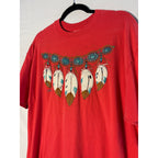 Vintage 90s Streetwear Native American Graphic Print Red Shirt Men's Size 2XL&nbsp;