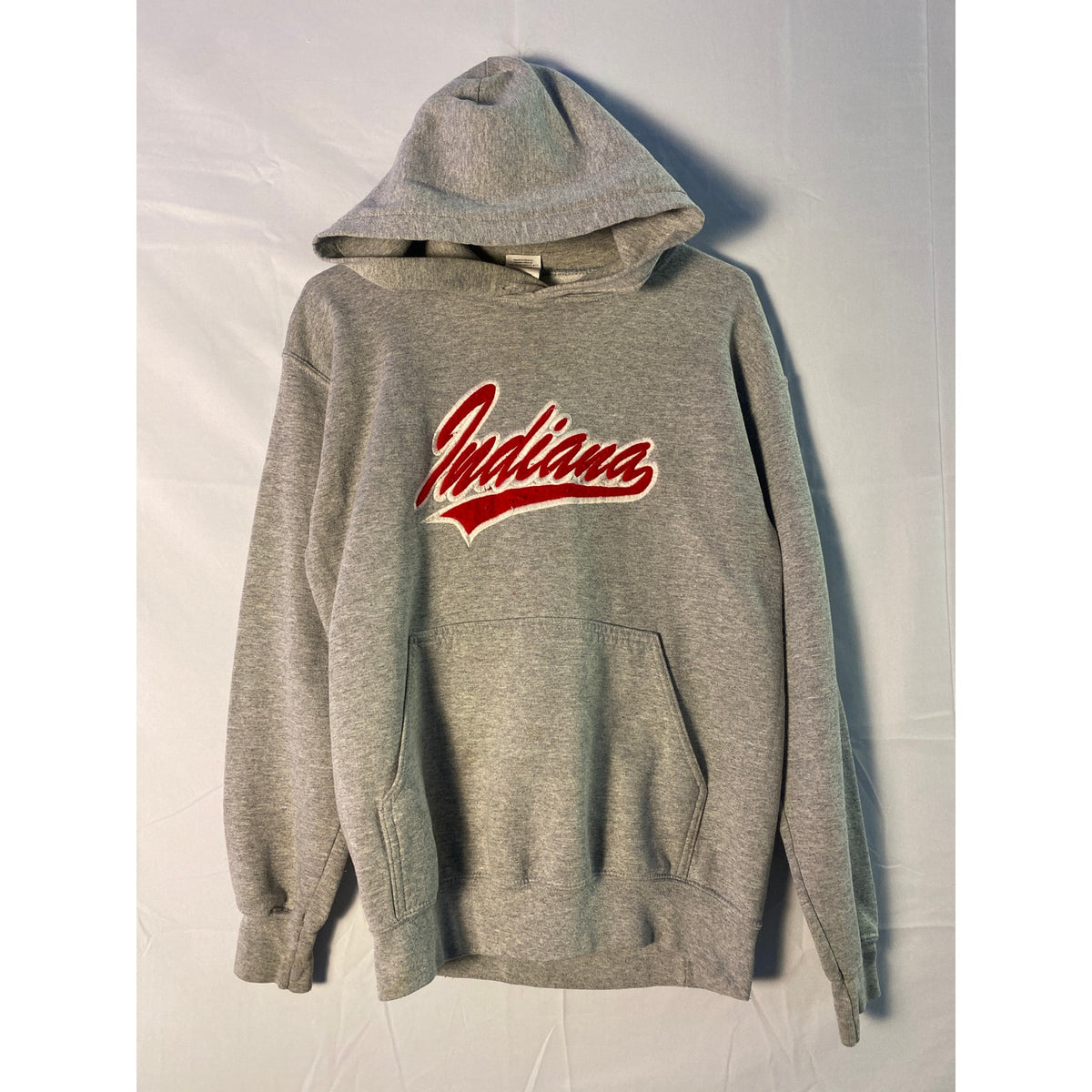 Gildan Indiana University Printed Pullover Gray Hoodie Sweatshirt Men's Small