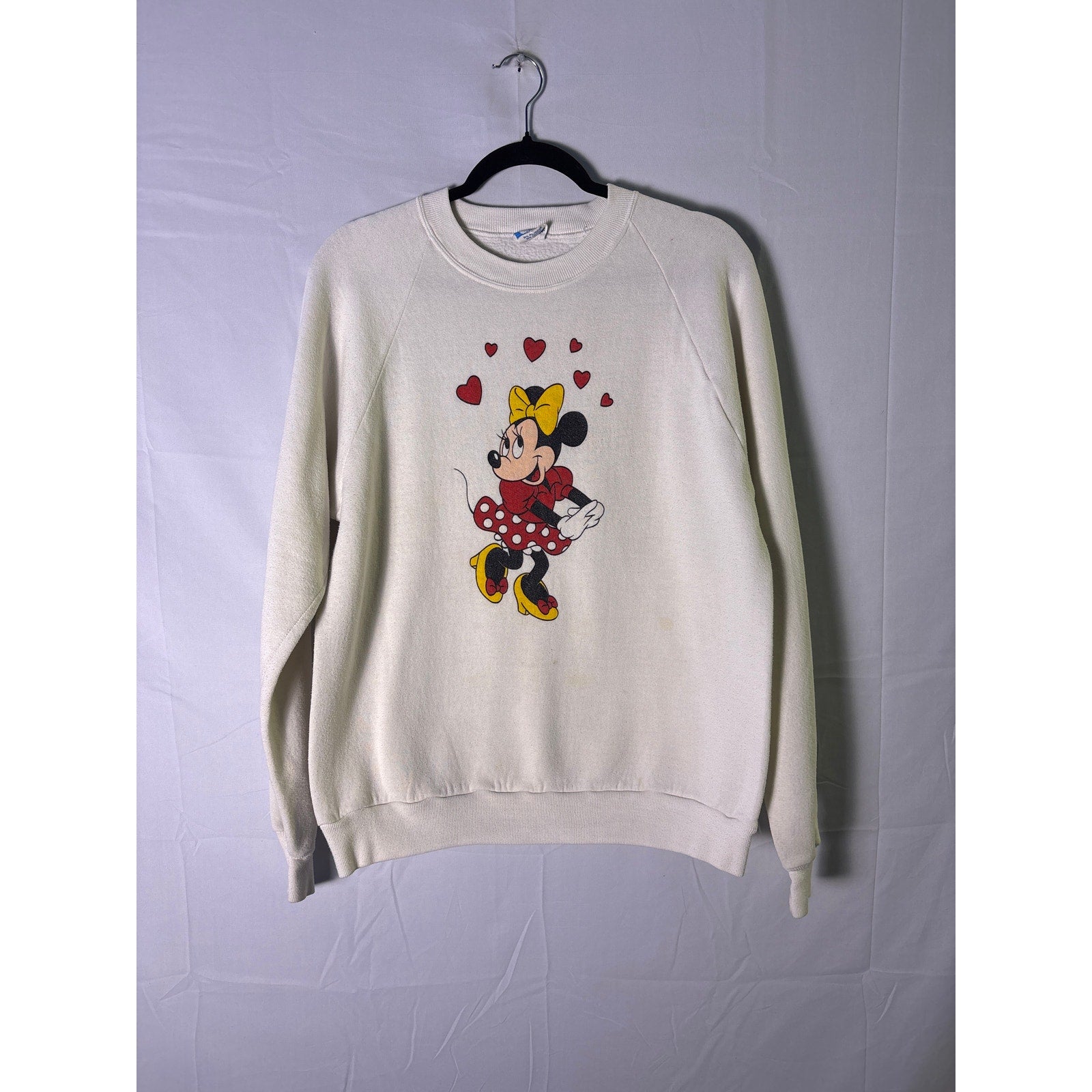 Vintage Disney Minnie Mouse Print Crewneck Pullover Sweater Women's Size XL