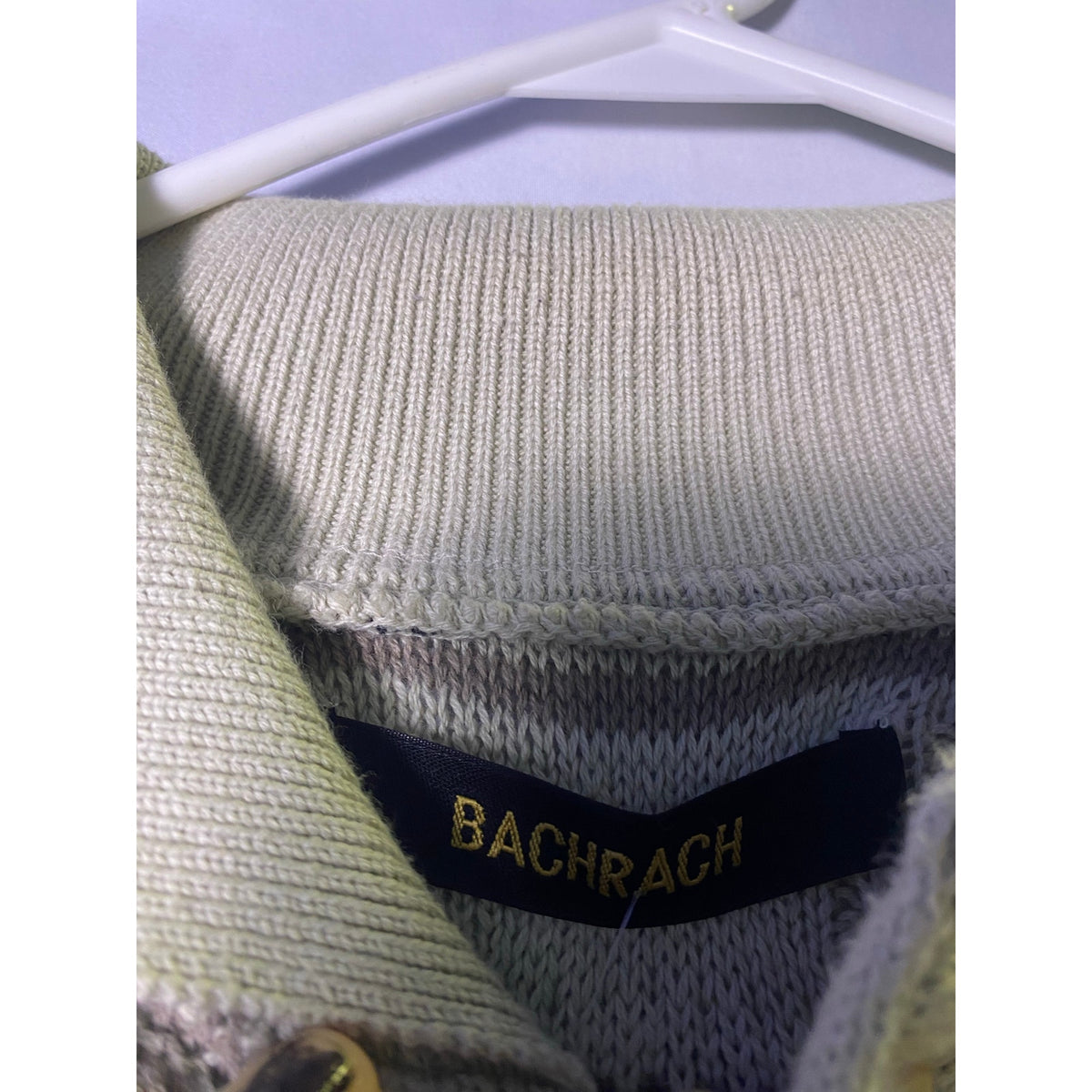 Vintage BACHRACH Coogi-style 3D Knit Polo Sweater Men's Size XL Pullover