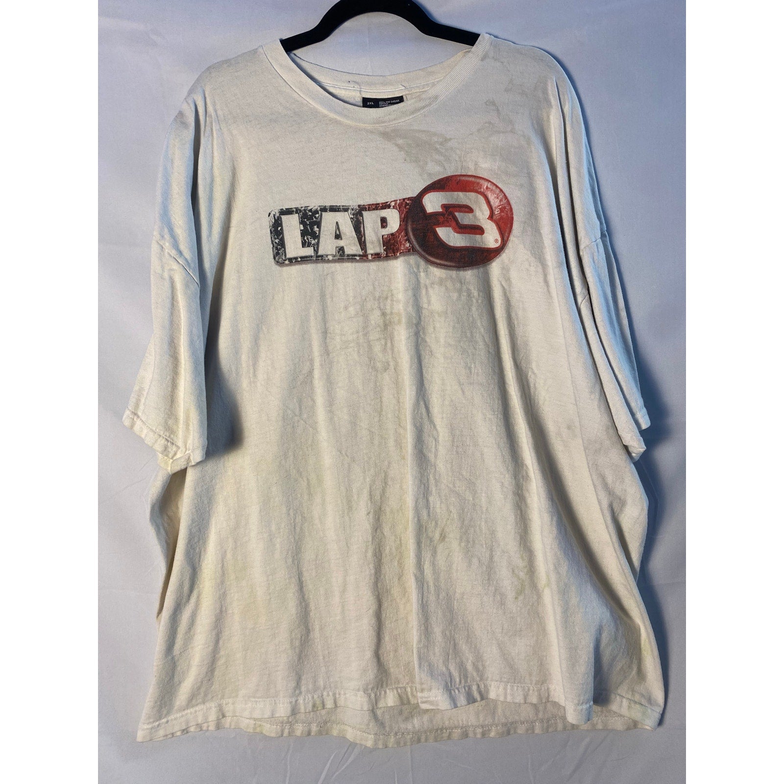 Chase Authentics Lap 3 Forever The Man Racing Graphic Print White Shirt Mens 2XL