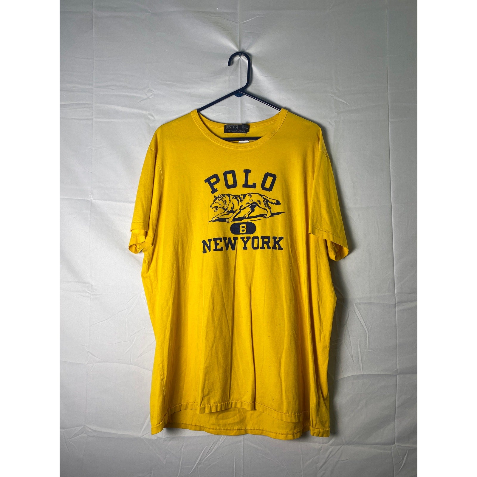 Polo by Ralph Lauren Yellow Crew Neck New York 8 Crew Neck Shirt Men's Size XXL