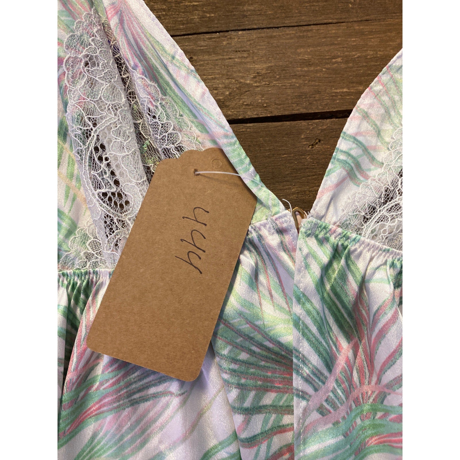 Victoria’s Secret Green Pink Floral Lingerie Baby Doll V-neck Top Women's Small