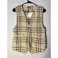 Vintage County Seat Brown Plaid Button Vest Jacket Women's Medium Preppy Chic