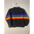 Avatar Rainbow Striped Black Crewneck Pullover Sweater Women's Small Wool Blend