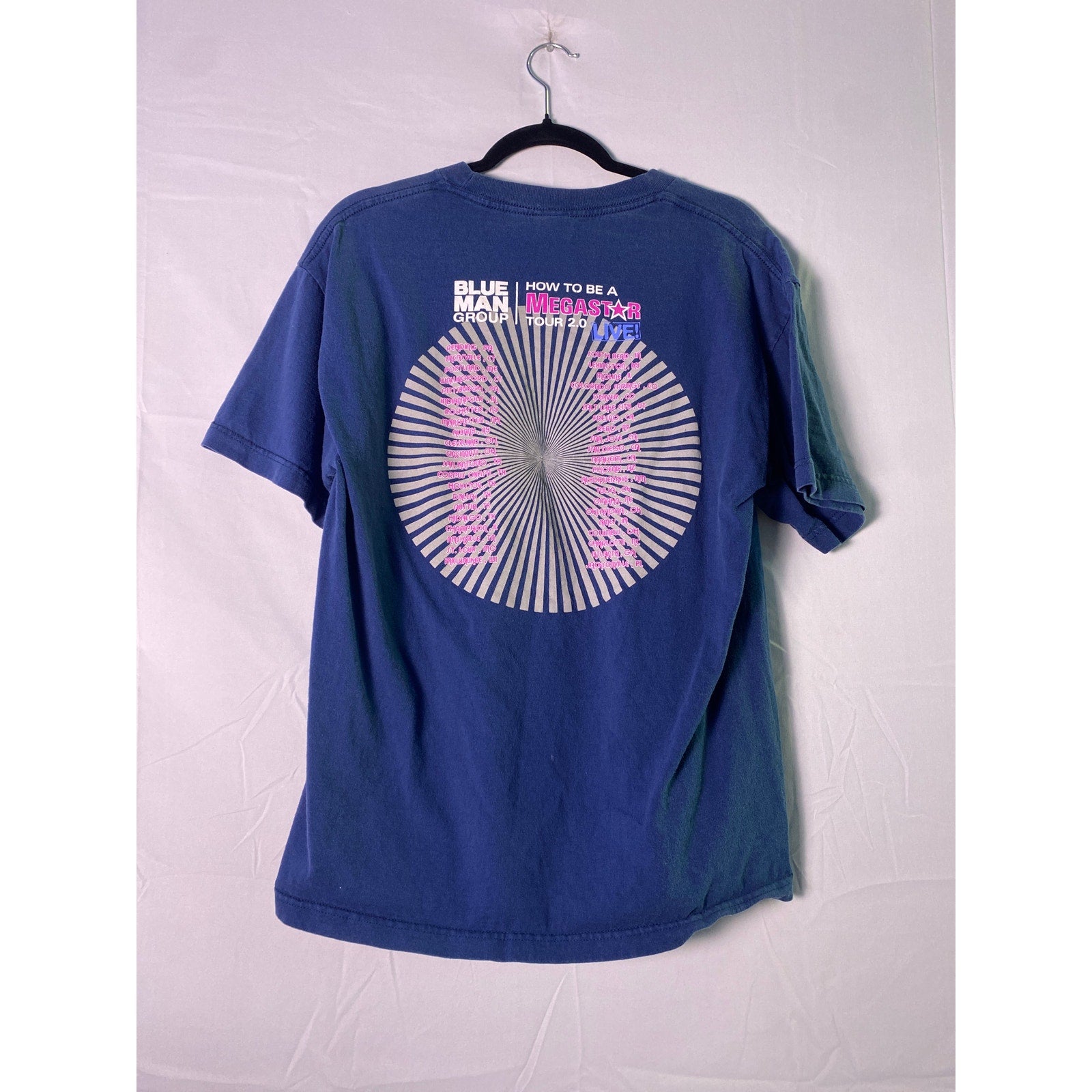 Blue Man Group Tour 2.0 How To Be a Megastar T-shirt Crew Neck Men's Size Large