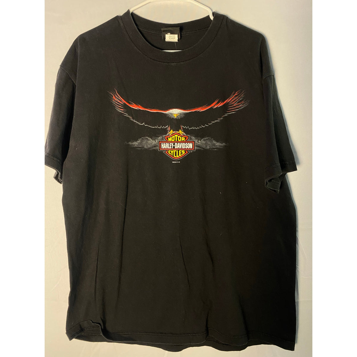 Harley Davidson Ocala, Florida Eagle Graphic Print Black Shirt Men's Size Large