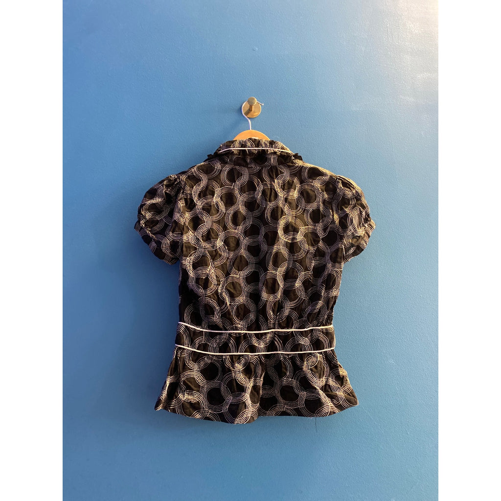 Y2K My Michelle Black/White Puff Sleeve One Button Blazer Jacket Girl's Size 5