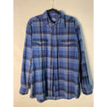 Vintage Pendleton Blue Flannel Plaid Button Up Long Sleeve Shirt Men's Large&nbsp;