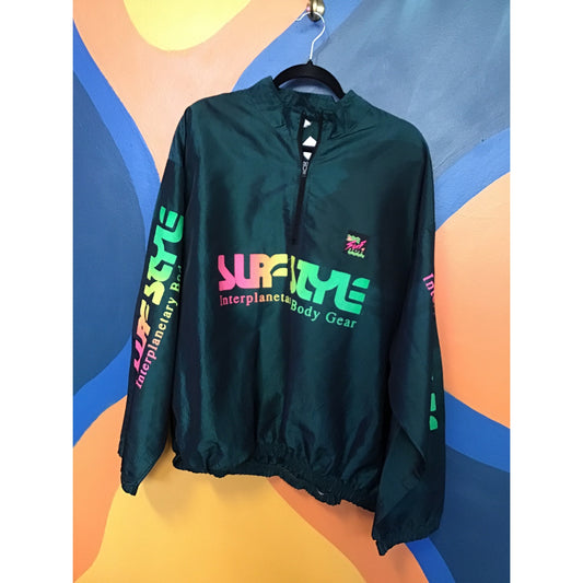 VTG Surf Style Interplanetary Body Gear Iridescent Windbreaker Jacket One Size