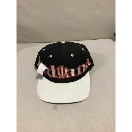 Vintage Logo 7 Indiana Hoosiers NCAA IU Snapback Hat Cap Black White Green