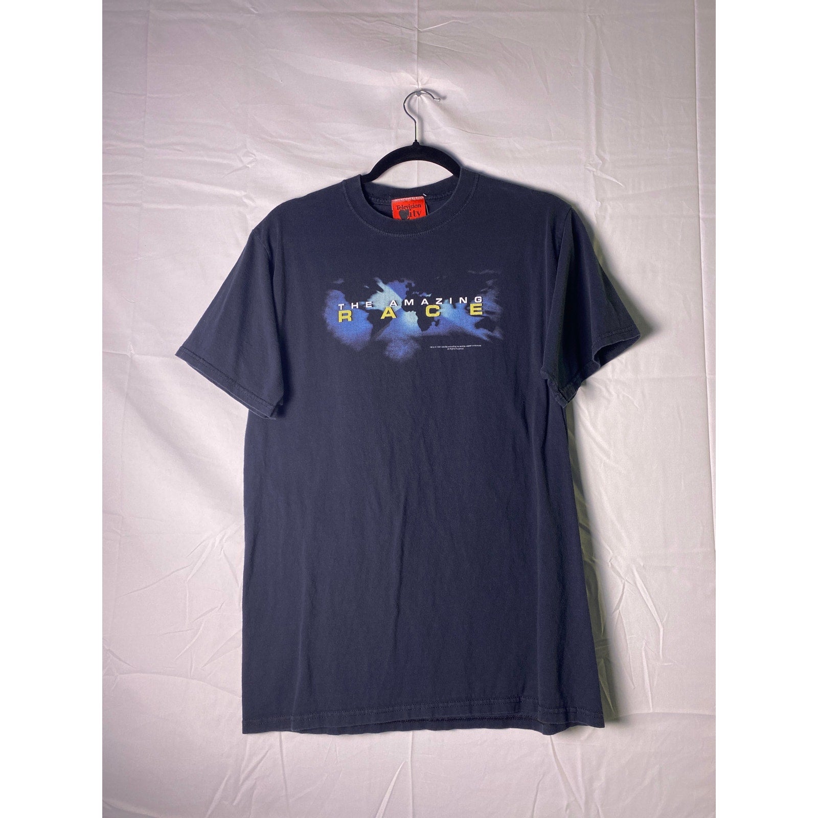Vintage The Amazing Race Graphic Print Black Promo T-shirt Men's Size Large