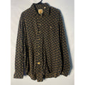 Vintage 90s Joseph Abboud Black Button Up Blouse w/ Gold Embroidery Men's XL