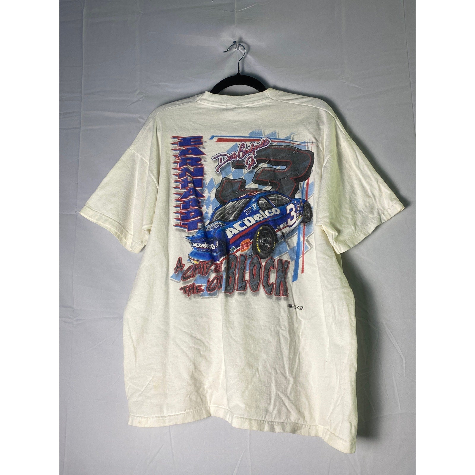 Vintage Dale Earnhardt Jr Chip Off The Block Nascar White Racing T-shirt Size XL