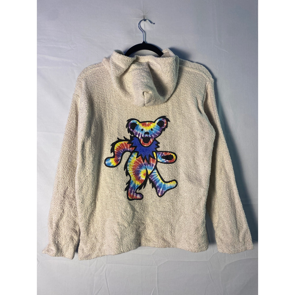 Baja Joe Earth Ragz Cream Grateful Dead Baja Hoodie Tie Dye Dancing Bear Small