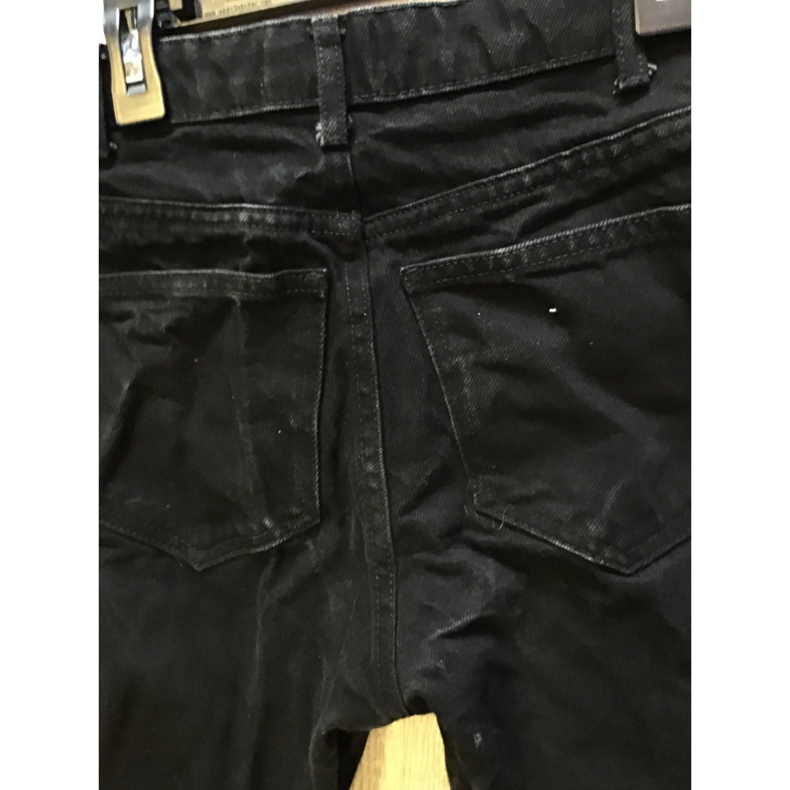 Zara Black Denim Cut Out Slim Fit Jeans Dark Wash 5-Pockets Women's Size 0