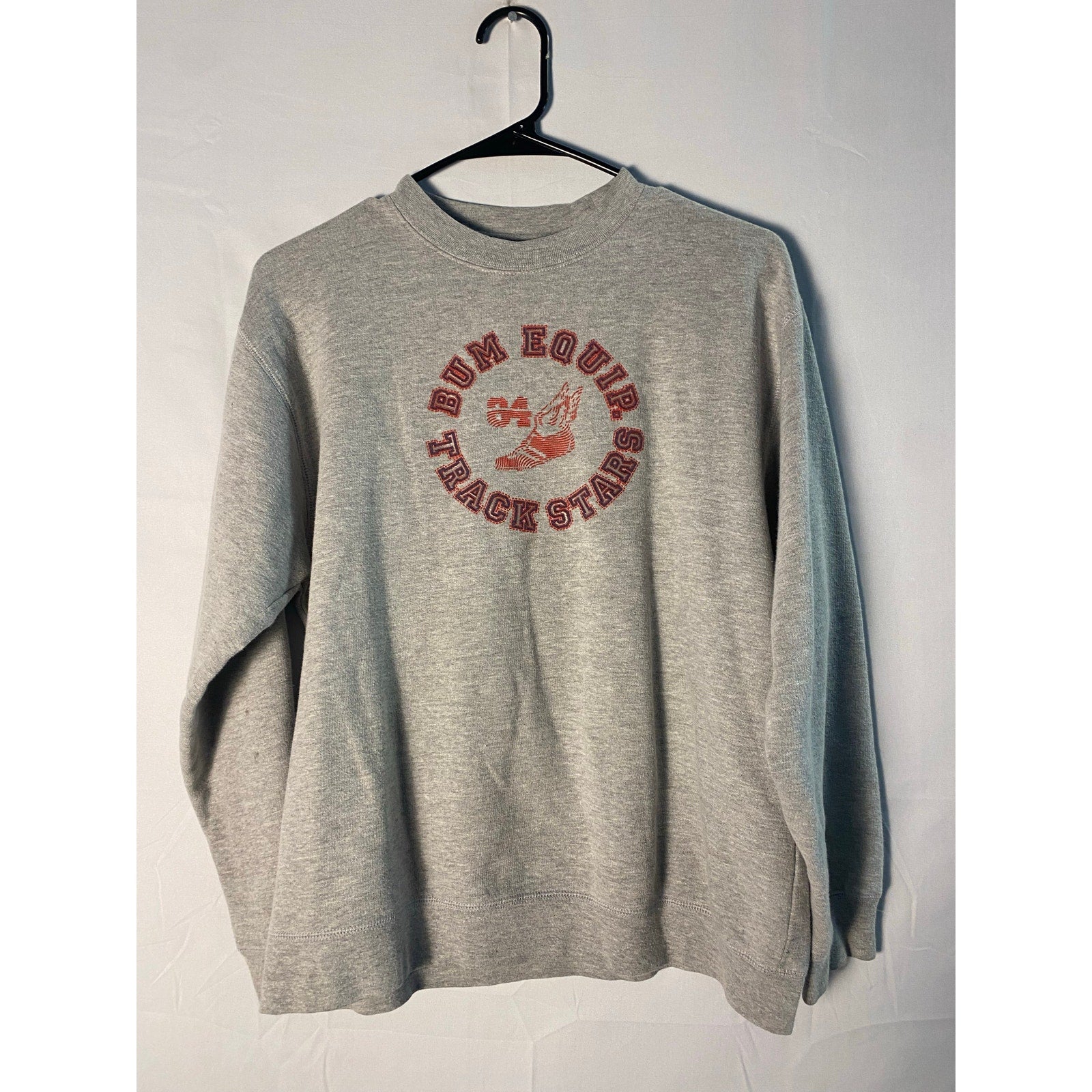 Vintage 90’s Bum Equip Track Stars Gray Crewneck Sweater Men's Size Small