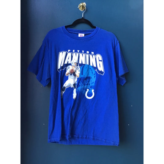 Y2K NFL PEYTON MANNING Indianapolis Colts Shirt Blue Men's Size Large