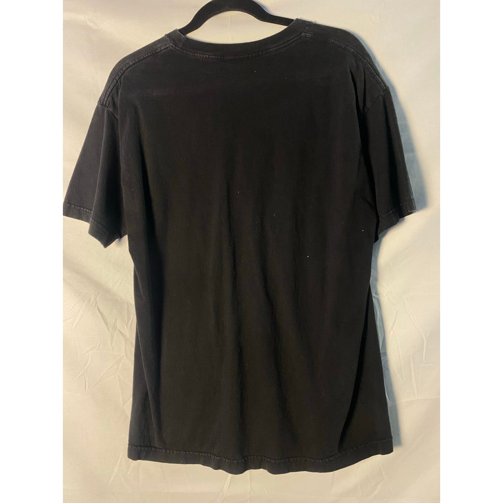 Alstyle Apparel & Activewear Shirt Indiana Pink Graphic Print Unisex Black Shirt Size Large