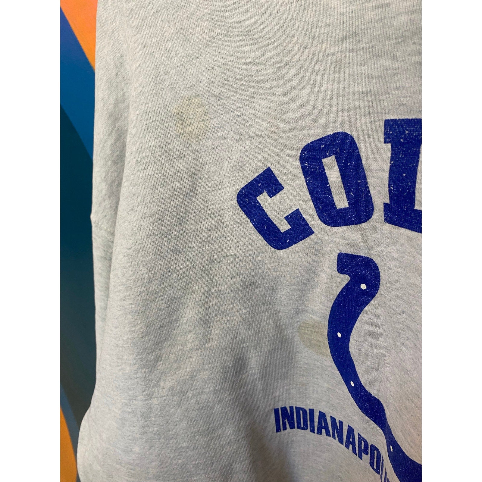 Fruit of the Loom Gray Crew Neck Indianapolis Colts Pullover Sweater Men's XXL
